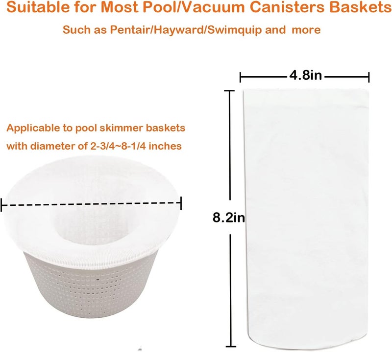 chicarry 200 Pack Pool Skimmer Socks, Reusable Pool Socks for Skimmer Basket, Skimmer Socks for Above Ground & Inground Pool (200 Pack) - Image 4